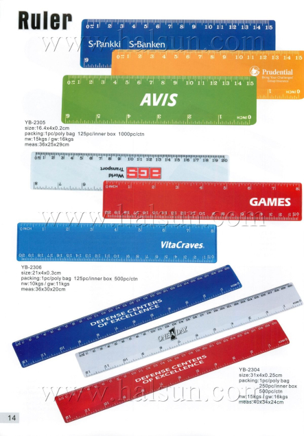 Custom Logo Imprinted Plastic Rulers,YB-2305YB-2306YB-2304