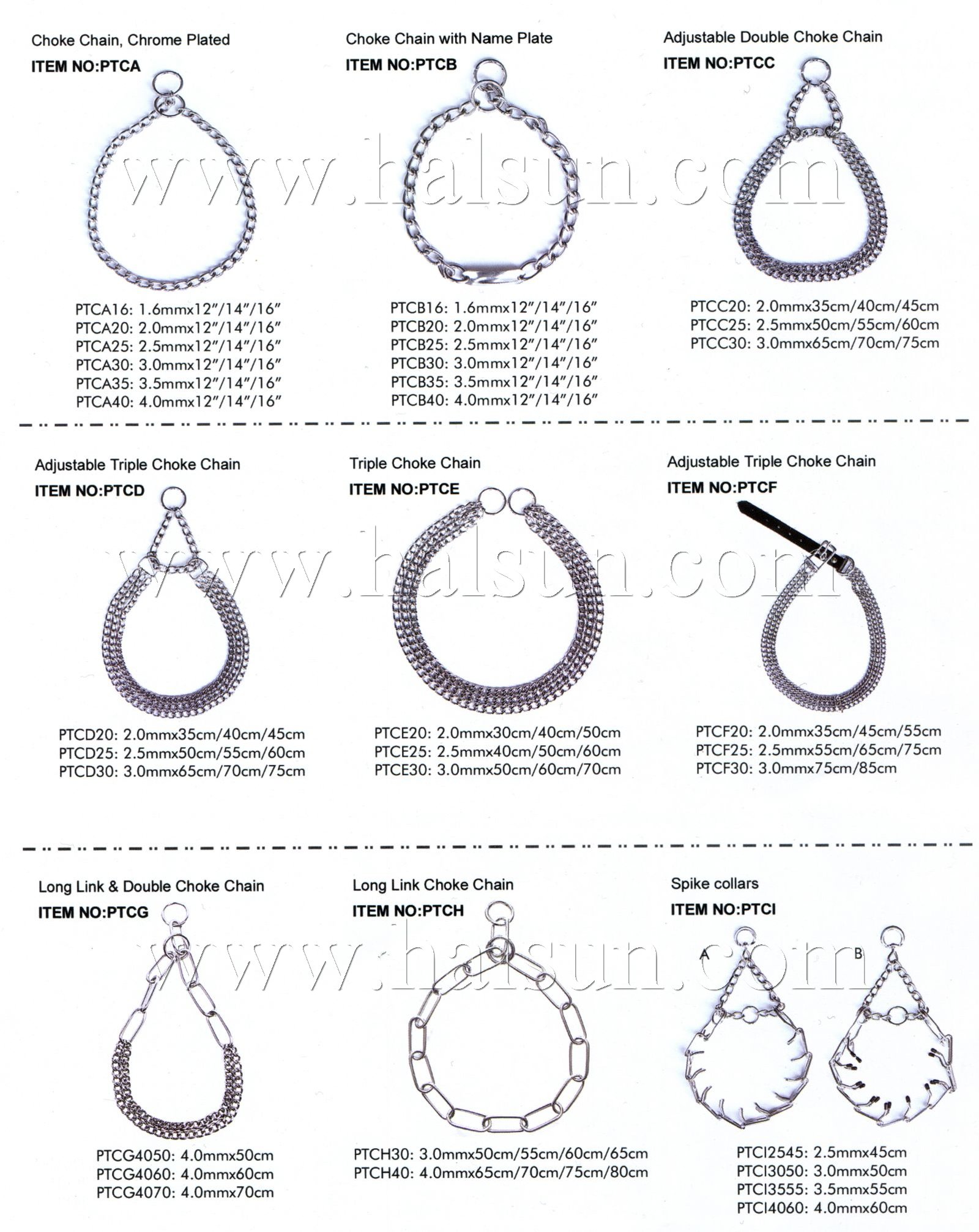 Chroke Chains,Name Plate,Triple,Adjustable,PTCA Chroke Chains,Name Plate,Triple,Adjustable,PTCA