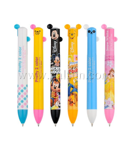 2 in one pen_multi color pens_2 color pens_2 color pen with ears_Promotional Ballpoint Pens_Custom Pens_HSHCSN0198