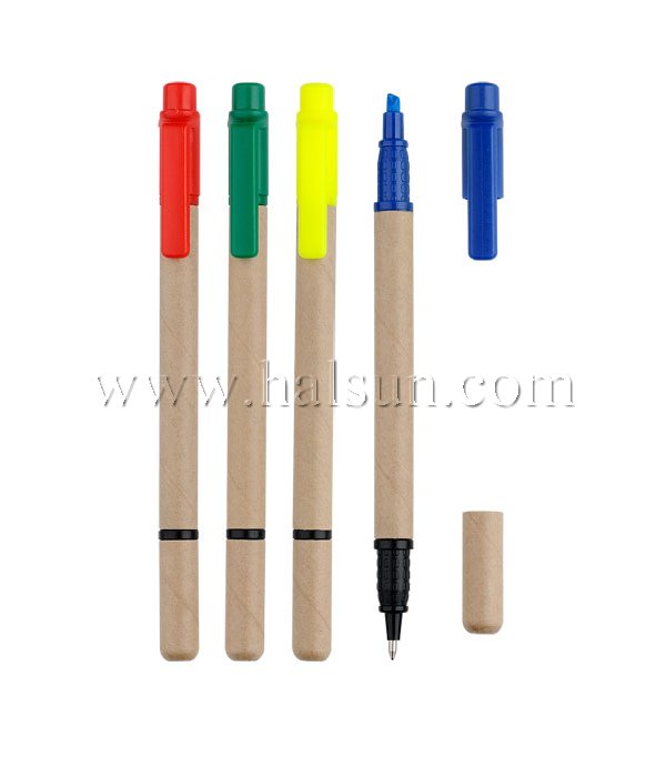 2 in one recycle paper pens_2 color pens_multi color pens_Promotional Ballpoint Pens_Custom Pens_HSHCSN0189
