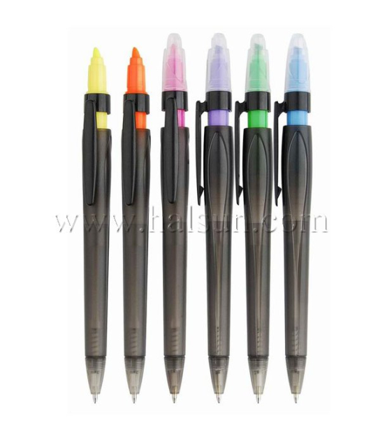 Click action 2 in one pens_ballpint pens _ highlighter_multi function pens_Promotional Ballpoint Pens_Custom Pens_HSHCSN0101