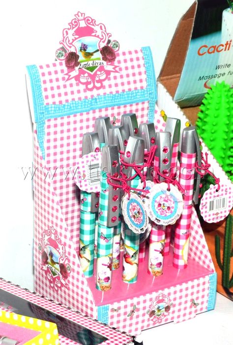 Diamond Pens_6 jewel pens_gen pens_printed pens in display box_HSPXH Diamond Pens_6 jewel pens_gen pens_printed pens in display box_HSPXH