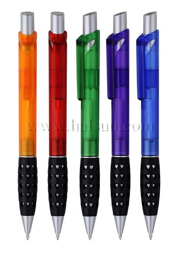 Frosted barrel Promotional Ball Pens_Grip with small heart holes_HSBFA5204