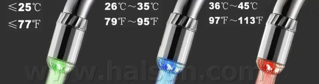 LED Faucet Lights_ Water Power_ 3 LED light color Temperature Sensitive