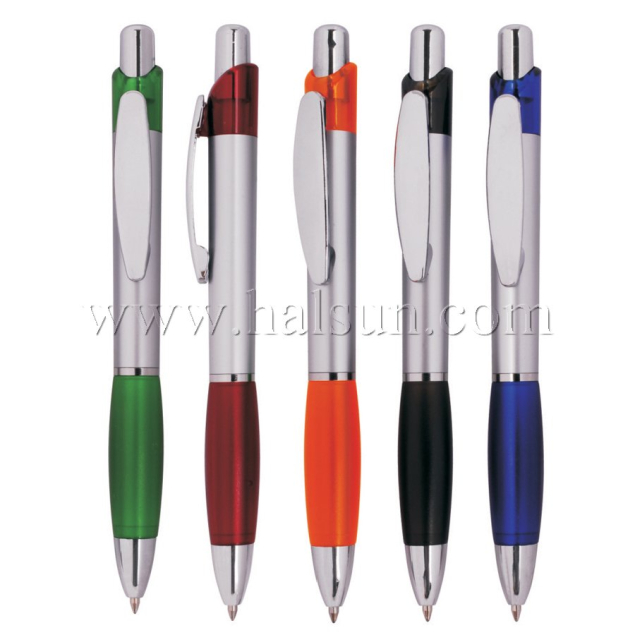 Metal Clip Plastic Barrel Ball Pens_ HSCJ1033-1B