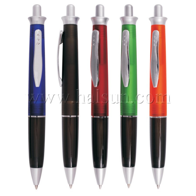 Metal Clip Plastic Barrel Ball Pens_ HSCJ1036