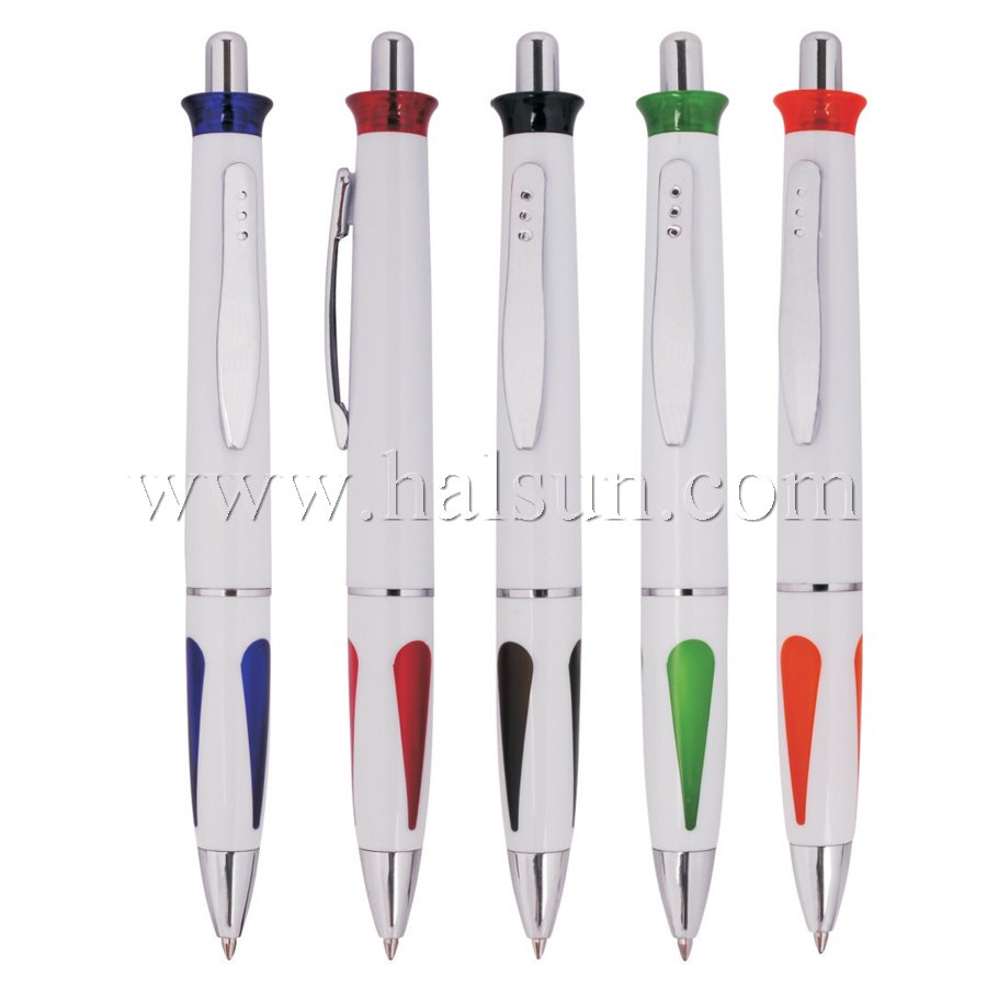 Metal Clip Plastic Barrel Ball Pens_ HSCJ1037 Metal Clip Plastic Barrel Ball Pens_ HSCJ1037