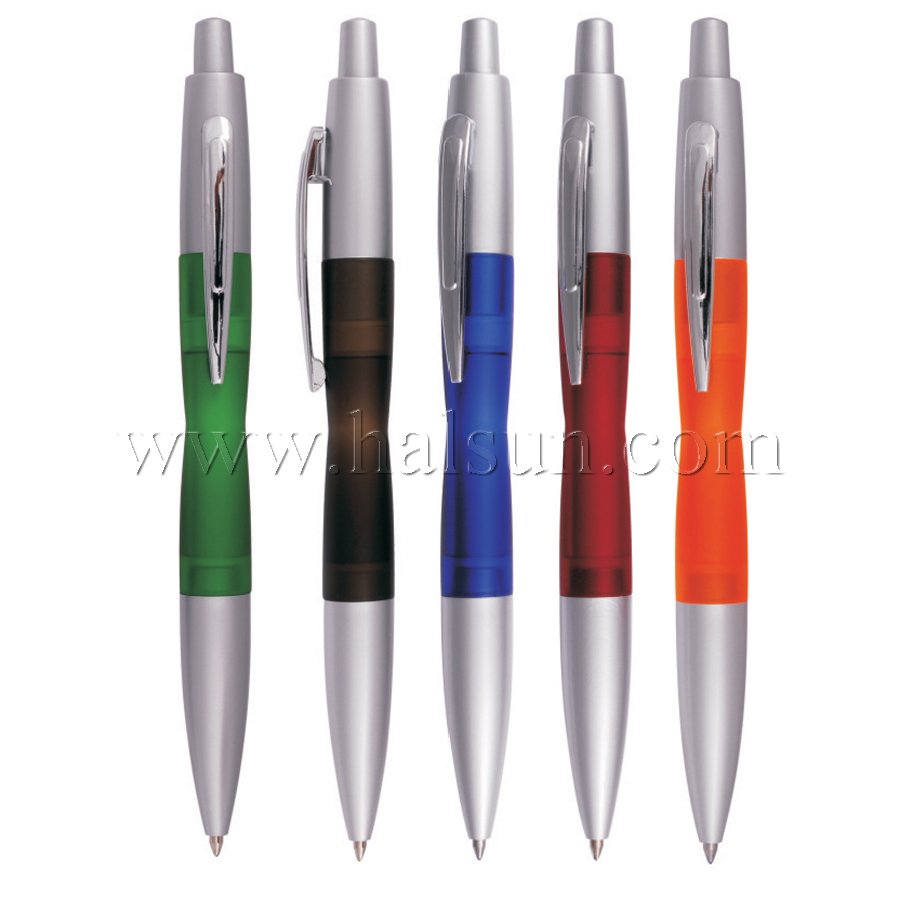 Metal Clip Plastic Barrel Ball Pens_ HSCJ1038 Metal Clip Plastic Barrel Ball Pens_ HSCJ1038
