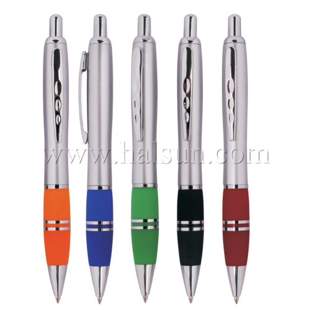 Metal Clip Plastic Barrel Ball Pens_ HSCJ1039-1A
