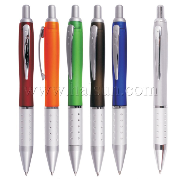 Metal Clip Plastic Barrel Ball Pens_ HSCJ1039