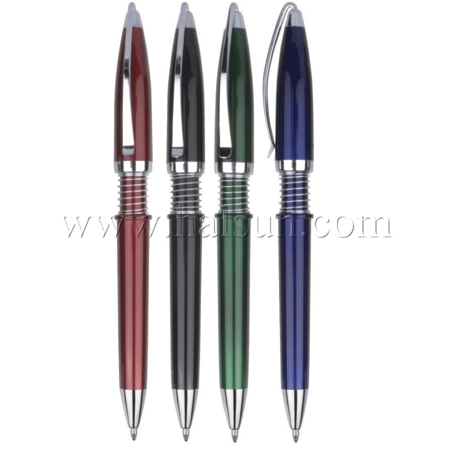 Metal Clip Plastic Barrel Ball Pens_ HSCJ1044A