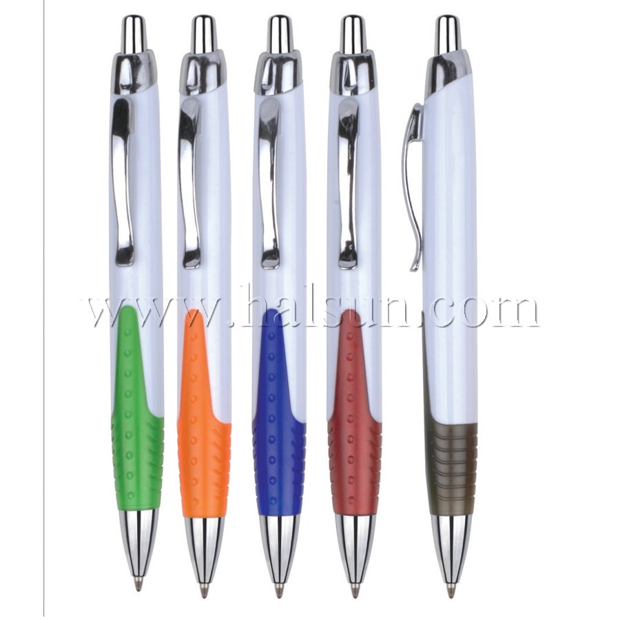 Metal Clip Plastic Barrel Ball Pens_ HSCJ1046