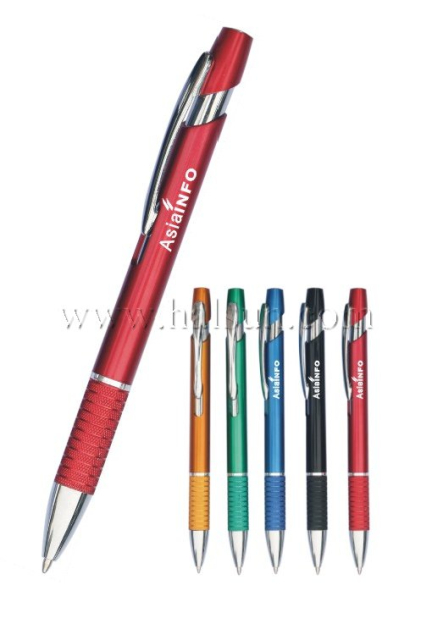 Promotional Ball Pens_HSBFA5276A_Metallic Paint barrel_ black Aluminum grip