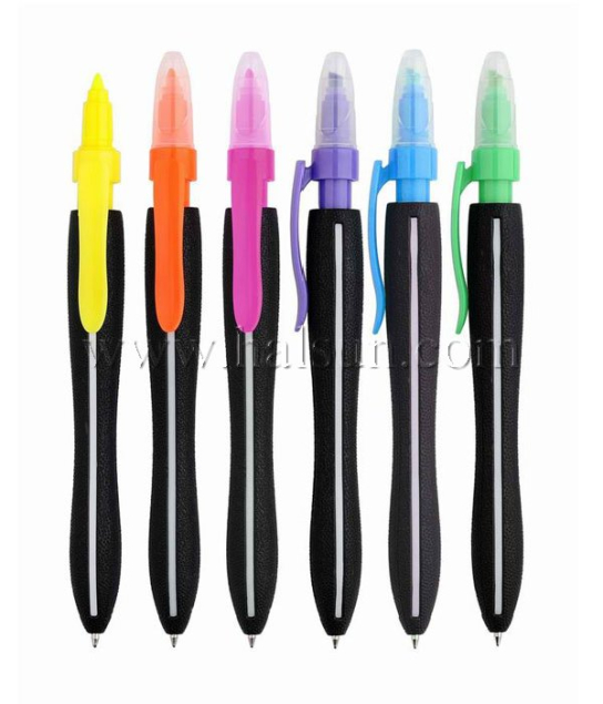 Promotional Click action 2 in one pens_ballpint pens _ highlighter_multi function pens_Ballpoint Pens_Custom Pens_HSHCSN0169