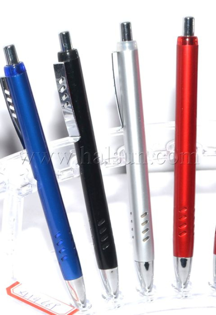 Slim barrel metallic barrel plastic pen with metal clip_ HSPXH4669