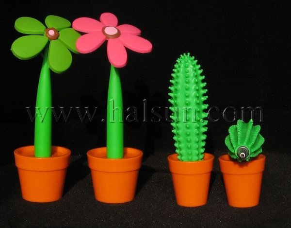 Soft Gel colored Flower Pens and Cactus Pens
