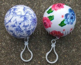 blue and white porcelain printed ball raincoats