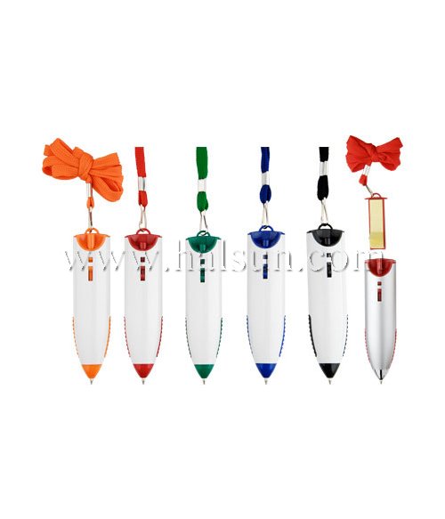 bulidin memo pens with lanyard_build-in notes pens with rope__Promotional Ballpoint Pens_Custom Pens_HSHCSN0224