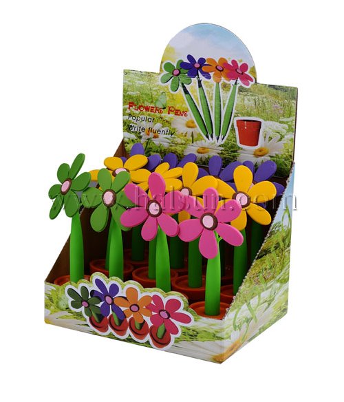 flower pen_flower pens with base in display box_Promotional Ballpoint Pens_Custom Pens_HSHCSN0076