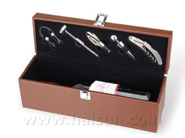 Wine Opener in Leather Gift Box_Wine Opener Gift Set-Corkscrew-HSWO8633-BOX_Leather Box
