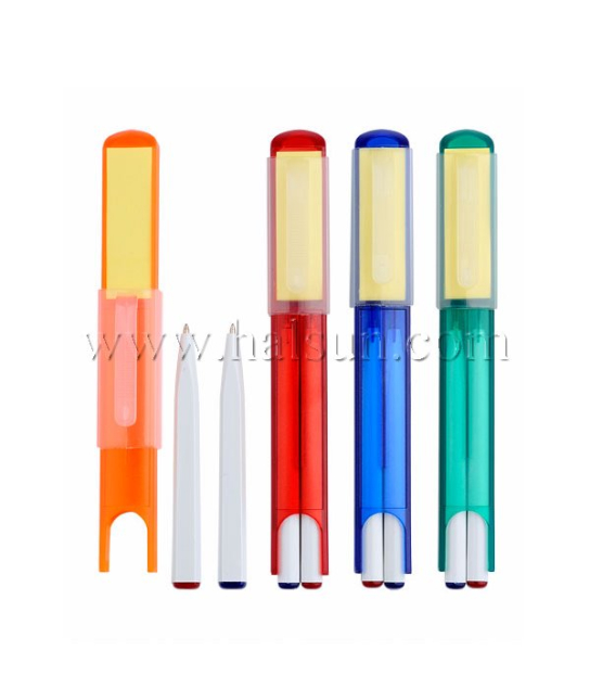 memo pens_pen with pull out memo_note sticker pens_3 in one multi function pens_multi function pens_Blue_Red Ball pen _ Memo