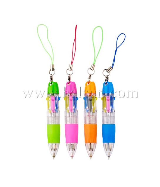 mini 4 color pens with keyrings_4 in 1 multi color pens_multi color pens_Promotional Ballpoint Pens_Custom Pens_HSHCSN0223