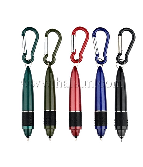 mini carabiner pens_ aluminum carabiner pens_metal carabiner_Promotional Ballpoint Pens_Custom Pens_HSHCSN0251
