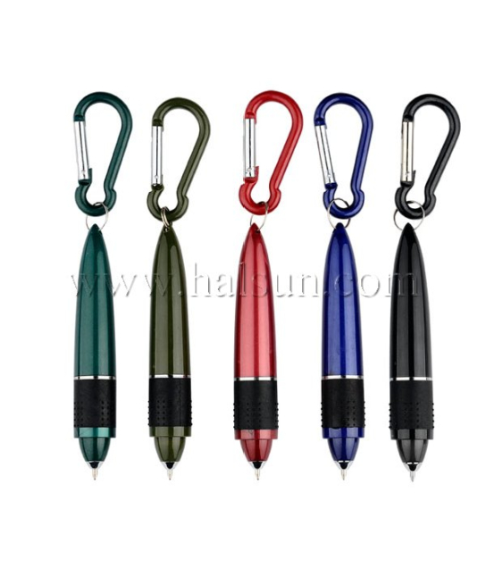 mini carabiner pens_ aluminum carabiner pens_metal carabiner_Promotional Ballpoint Pens_Custom Pens_HSHCSN0251