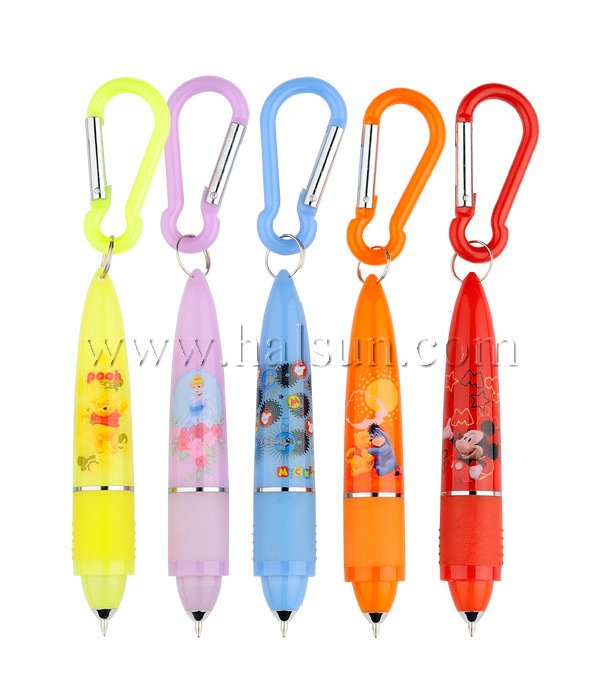 mini pen with aluminum carabiner_Promotional Ballpoint Pens_Custom Pens_HSHCSN0106