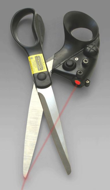 Laser guided scissors, laser scissors, scissors with laser pointer, Chinese manufacturer