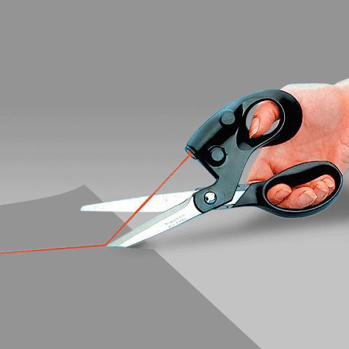 Laser guided scissors, laser scissors, scissors with laser pointer, Chinese manufacturer