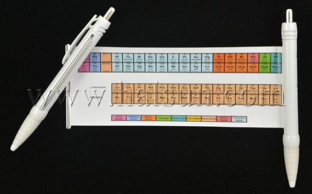 promotional pens with pull out elements periodic table