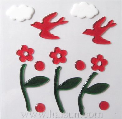 Flower Gel Stickers_ Gel Window Stickers_ HSGWSB05