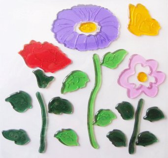 Flower Gel Stickers_ Gel Window Stickers_ HSGWSB57