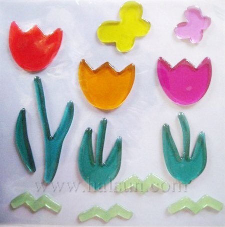 Flower Gel Stickers_ Gel Window Stickers_ HSGWSB59