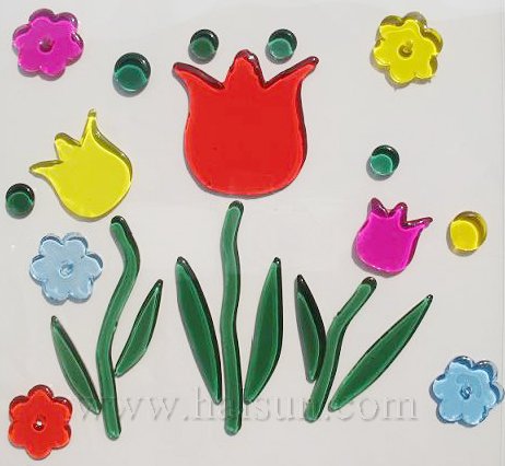 Flower Gel Stickers_ Gel Window Stickers_ HSGWSB70