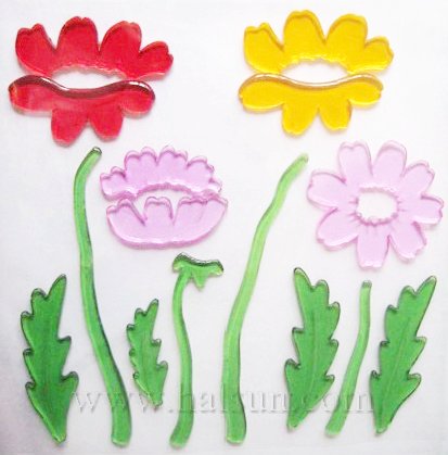 Flower Gel Stickers_ Gel Window Stickers_ HSGWSB98