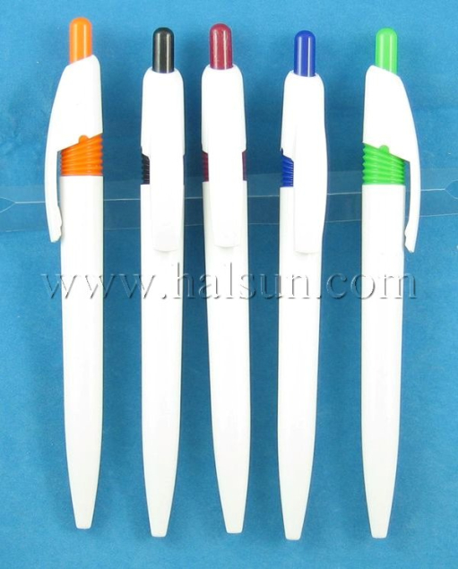 solid white barrel plastic ballpoint pens_ low cost pen_HSAJH1018-1
