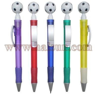 Football pen,football ballpoint pen,ballpoint pen with football on top,football pen,promotional pens