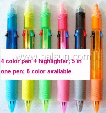 4 color pen highlighter_ 5 in one pen_HSQFH989T