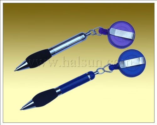 Mini Metal Pen with elastic reel_HSYG-309-B