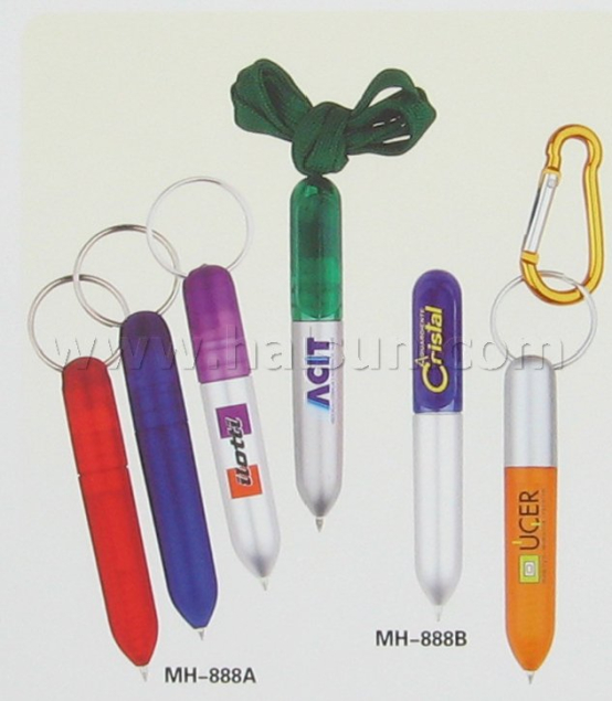 Ball_Pens_HSMH-888A-HSMH-888B_ Lanyard pen_ keyring pen_ carabiner pen_ mini pens