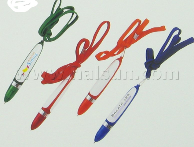 Plastic Pens_ HSRS2071_ solid color twist action pen_ mini lanyard pen pen_