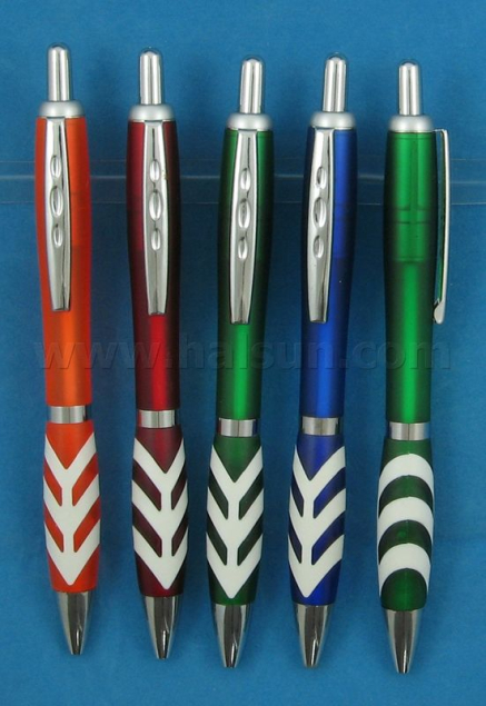 HSYH3221F_ frosted barrel pen_ metal clip_ dual injection grip to keep life fresh two colors