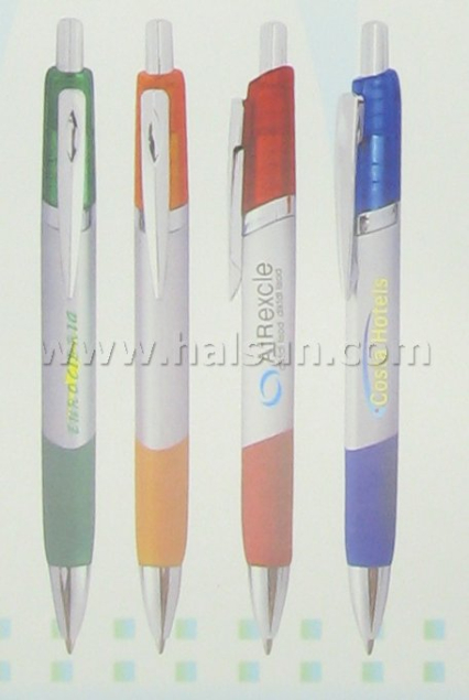 Plastic Pens_ HSRS2030S_Metal Clip_ silver barrel pen