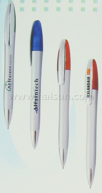 Plastic Pens_ HSRS521S_ metal clip_ silver barrel