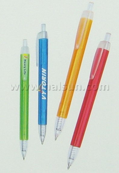 Plastic Pens_ HSRS824T_ transparent barrel pen