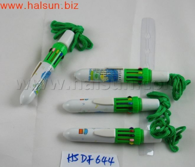 mini 6 color pens_ lanyard pens-HSDF644