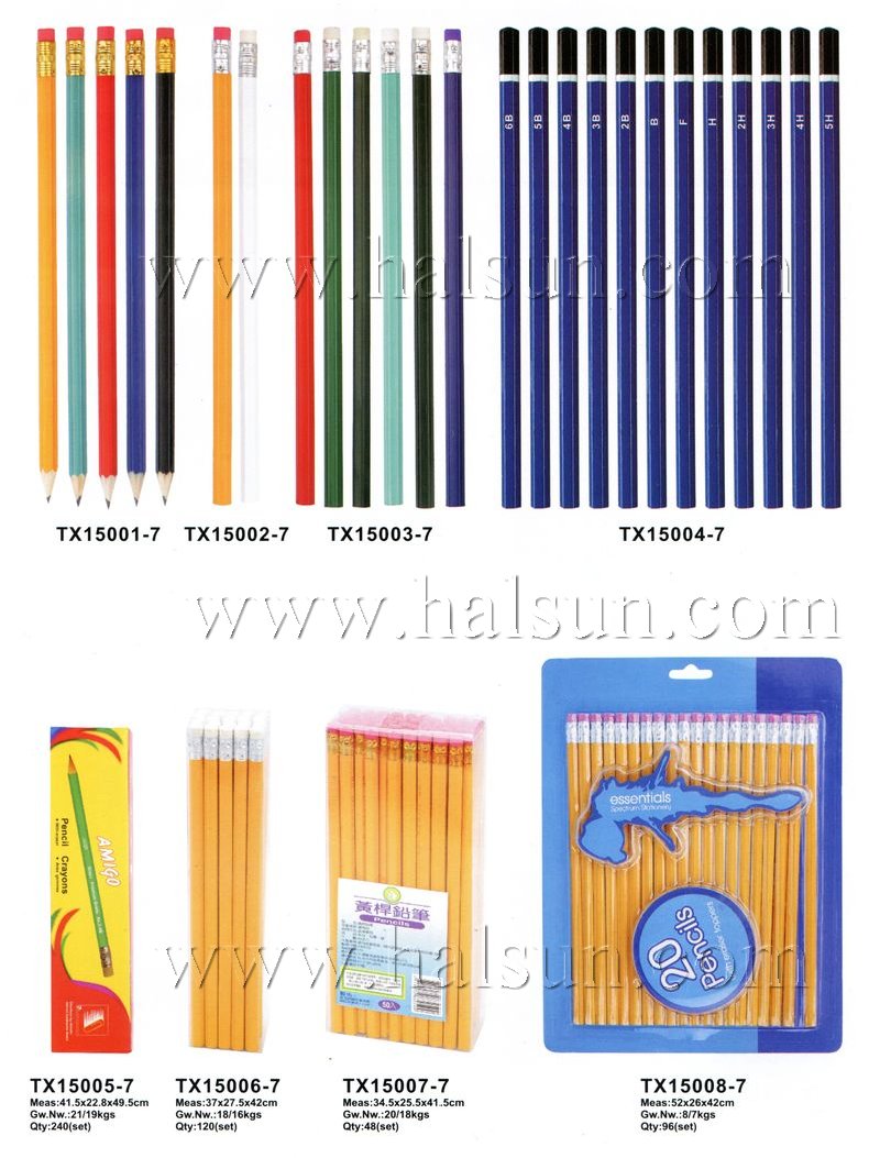 Color baarrel HB pencils_yellow paint HB pencils_ Blue barrel Black paint dipped HB pencils_sharpen_eraser tipped