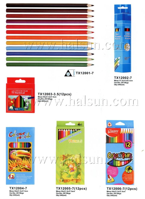 Triangle color pencils_multi color pencils_12 color pencils